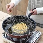 Stainless Steel French Fries Drainer Basket Foldable Drainer Basket Flexible Kitchen Tool For Fried Food Washing Fruits