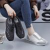 Women Casual Walking Shoes Summer Flat Lace Up Leather High Quality Sneakers Fashion Wild Flat-bottomed Loafers Women Sneakers