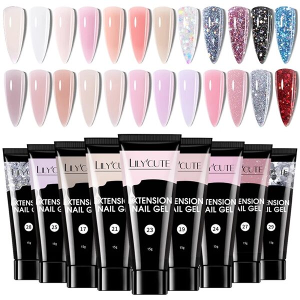 Extension Nail Gel Polish Glitter Vernis Semis Permanent UV Gel For Manicure Nail Art Prolong Construction Gel