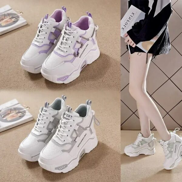 Women Sports Shoes Platform Mesh Breathable Vulcanized Shoe Wedge Casual Comfort Woman Summer