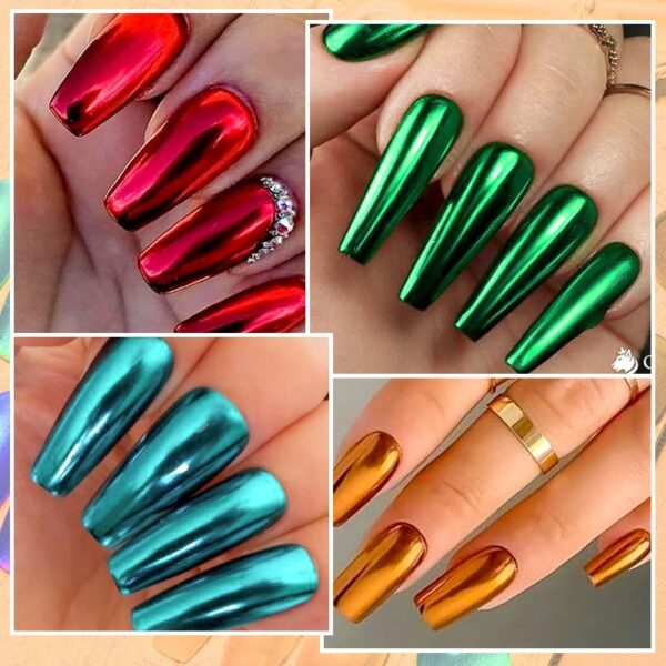 Gold Metallic Gel Nail Polish Red Blue Mirror Metallic Nail Gel Superbright Semi Permant Varnish Soak Off UV Led Gel Nails DIY