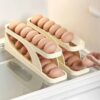 Automatic Scrolling Egg Rack Holder Storage Box Egg Basket Container Organizer Rolldown Refrigerator Egg Dispenser Kitchen
