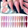 Natural Nude Rubber Base Gel Nail Polish Milky Pink White Glitter Semi Permanent Soak Off UV LED Nails Gel Varnish