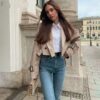 Women Jacket Autumn Fashion Casual Streetwear Button Loose Long Sleeve Tops Female Cropped Trench Coat Outwear