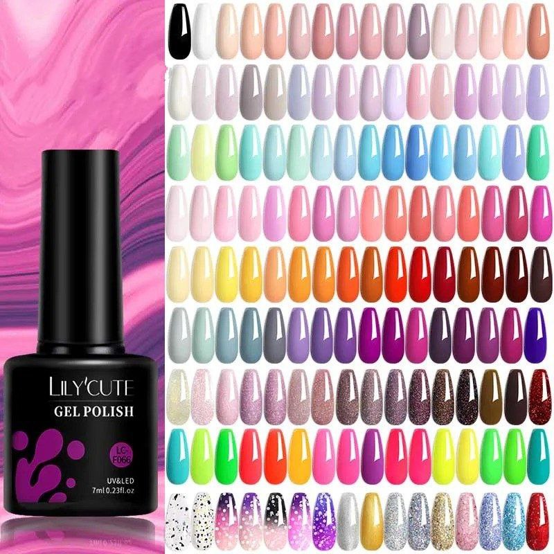 Nail Gel Polish Semi-Permanent Glitter Soak Off Base Top Coat UV LED Nail Gel Varnish Nail Art Manicure