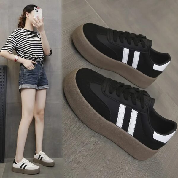 Women Sneakers Leather Slip-On Women Vulcanized Shoe Lightweight Canvas Round Toe Casual Women's Sports Shoes
