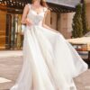 Luxury Cup Sleeves Lace Wedding Dresses Long Illusion Top Ball Gown Tulle Bridal Gowns for Women Ball Gown with Train