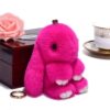 Fluffy Rabbit Fur Pompon Bunny Keychain For Girls Bag Car Key Chain Jewelry Gifts Trinket Women Rabbit Key Tags