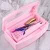 Nail Sterilizer Disinfection Box Pink Manicure Metal Nail Tool Tweezers Instrument Sterilizer Tray Salon Cleaner Equipment