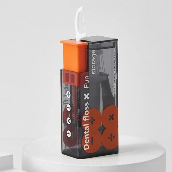 Portable Floss Dispenser Includes Floss Automatic Ejectable Floss Organiser Oral Care Press-on Disposable Flossing Sticks