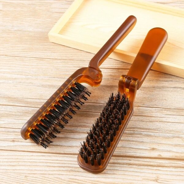Foldable Hair Comb Portable Boar Bristle Hair Brush Hair Brush Head Massager Travel Combs Hair Styling Accessories