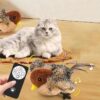 Flappy Bird Cat Toy Rechargeable Pet Cat Interactive Plush Toy Flapping Bird Toy Stimulate Hunting Instincts Remote Control USB