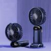Handheld Mini Fan Foldable Portable Neck Hanging Fans Speed USB Rechargeable Fan with Phone Stand and Display Screen