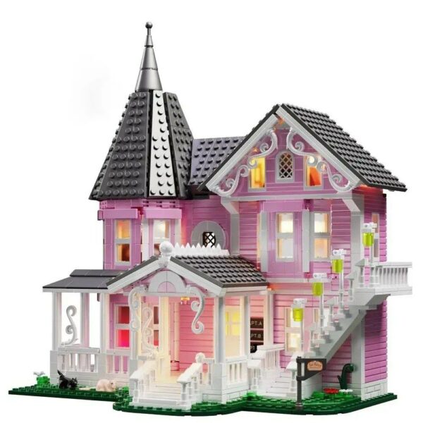 Building Block Set Pink Palace Model Apartment Ideas Movie Architecture Toy for Boys and Girls Christmas Gift