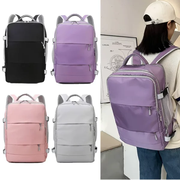 Large Capacity Travel Backpack For Women Trekking Mountaineering Bag USB Charging Port Waterproof Sports Fitness Bag 1