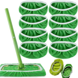 Microfiber Mop Cloth Absorbent Sponge Replacement Reusable Suitable for Swiffer Flat Mop Household Accessories Green 1