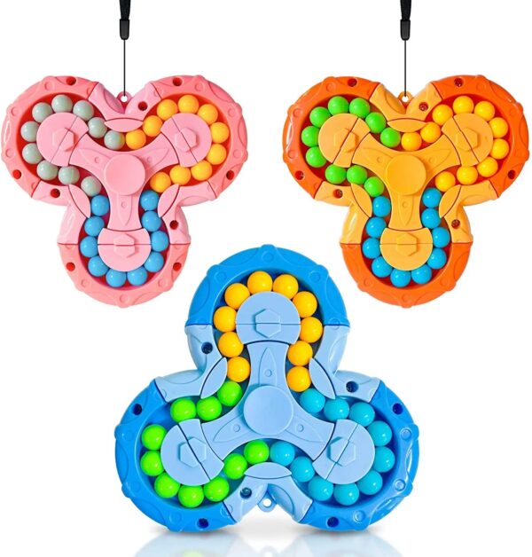 Rotating Magic Bean Fidget Toy Hand Spinner Office Relief Stress Anxiety Decompression Puzzle Cube Educational Beads Kids