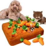 Carrot Snuffle Mat for Dogs Cats Puzzle Toy Carrots for Small Medium Large Interactive Pet Stress Relief Dogs Chew Toys