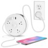 Strip Sockets Ports Pullable Ground Pin Overload Protection White Electrical Socket