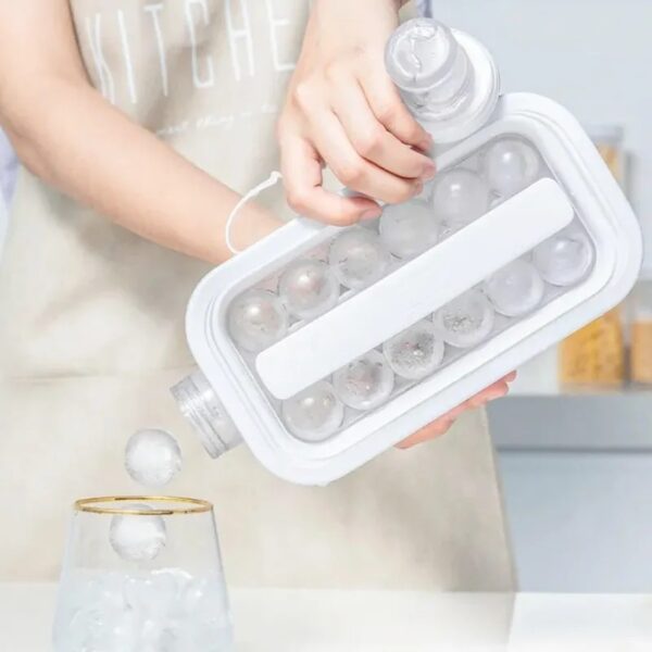 Foldable Ice Cube Molds with Lid Ice Box, Ice Ball Maker, Ice Cube Making Bottle Ice Balls, for Outing Camping