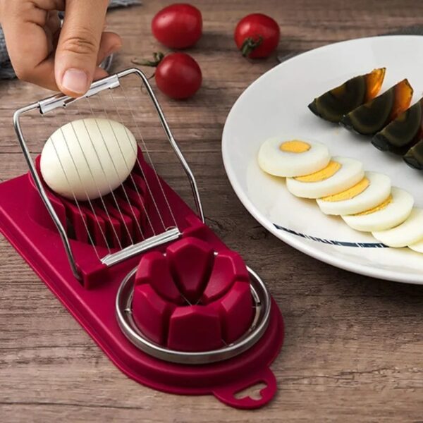 Multifunctional Egg Cutter Stainless Steel Egg Slicer Sectioner Cutter Mold Flower-Shape Luncheon Meat Cutter Kitchen