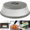 Microwave Splatter Cover Collapsible Food Plate Cover Drainer Basket Microwave Heating Splash-proof Cover Kitchen