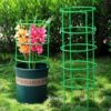 Layers Plant Support Plant Stakes Round Plant Support Ring Plastic Plant Cage Holder Flower Pot Climbing Trellis