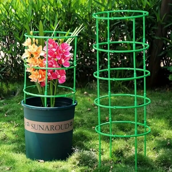 Layers Plant Support Plant Stakes Round Plant Support Ring Plastic Plant Cage Holder Flower Pot Climbing Trellis