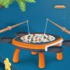 Kids Electric Rotating Fishing Play Game Musical Fish Plate Set Magnetic Outdoor Sports Toys for Children GiftsKids Fishing Toys