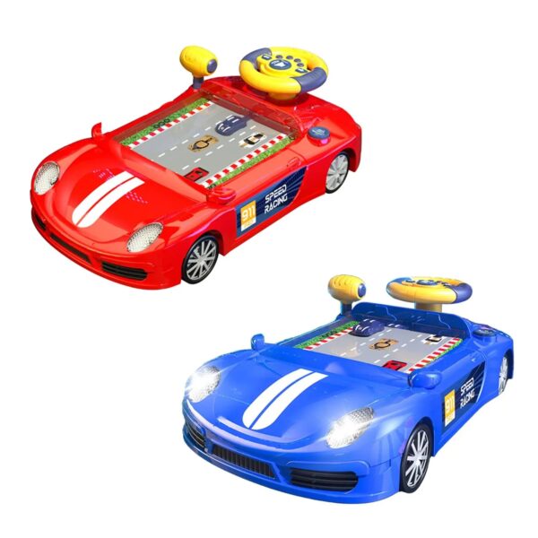 Electric Simulation Steering Wheel Toy Simulated Driving Early Learning Toy Tabletop Game Portable for Teens Children Girls Boys