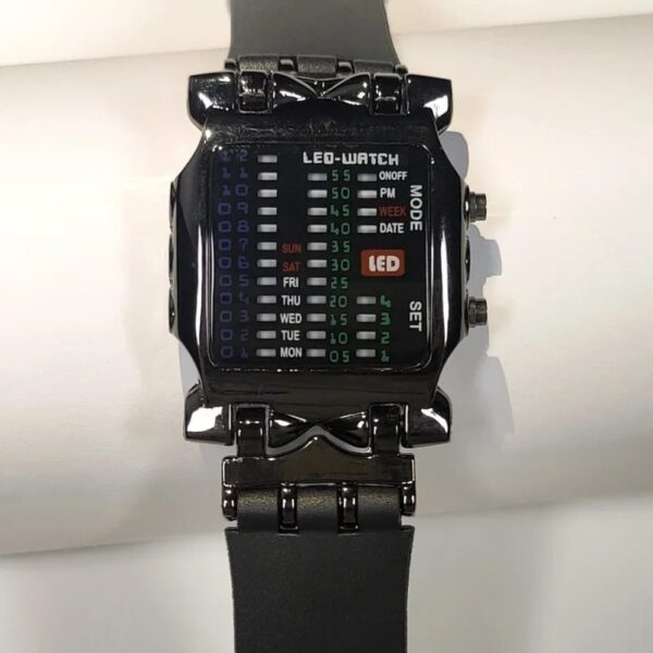 LED Watch Men Fashion Creative Crab Type Electronic Watch Luminous Binary Gift Business Style Cool Waterproof Multi Function
