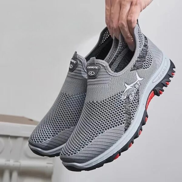Men's Summer Middle-aged and Elderly One-pedal Breathable Mountaineering Shoes Outdoor Soft-soled Lazy Shoes Men