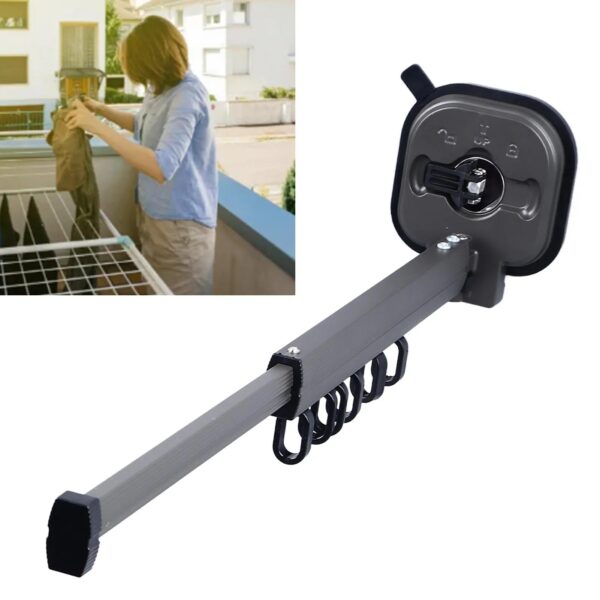 Retractable Clothes Drying Rack No Punching Laundry Drying Rack Wall Mount Suction Cup Drying Rack Travel Portable Hanger