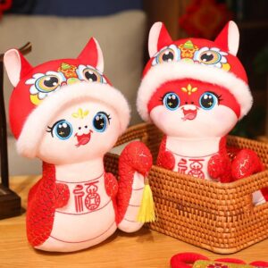 Year Of The Snake Plush Toy Pendant Zodiac Snake Soft Stuffed Doll Ornaments Car Key Ring Backpack Bag Decor New Year Gift