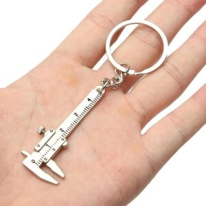 Mini Portable Ruler Metal Keychain Bag Hanging Vernier Caliper Key Chains Stainless Steel Measuring Guaging Tools Keyrings