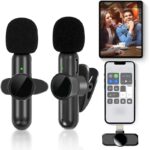 Wireless Lavalier Microphone Portable Audio Video Recording Mini Microphone For Phone Live Broadcast Game