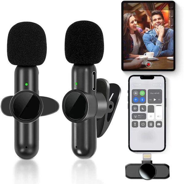 Wireless Lavalier Microphone Portable Audio Video Recording Mini Microphone For Phone Live Broadcast Game