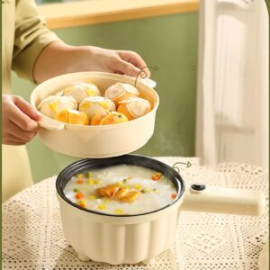 Mini Electric Cooker Versatile Easy To Clean Two Gear Fire Long Handle Non Stick Electric Hot Pot Plastic and Ceramic for Dorm