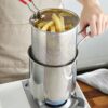 Deep Fryer Pot Stainless Steel Frying Pan Stock Fry Pot with Strainer Basket and Handle for Frying Shrimp Deep Fryer Pot