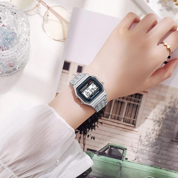 Luxury Rose Gold Women Watches Electronic Digital Display Retro Style Clock Men's Relogio Masculin Reloj Hombre