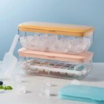Ice Cube Tray with Storage Box Quick Demould Ice Cube Moulds Lazy Ice Maker for Cocktail Whiskey Bar Kithcen Tools Accessories