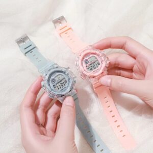 Children's Electronic Watch Teenage Couple Fashion And Sports Multifunctional Watch Internet Celebrity Matcha Electronic Watch