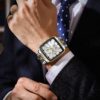 Luxury Square Sport Man Wristwatch Waterproof Luminous Chronograph Quartz Men's Watches Stainless Steel Men Watch