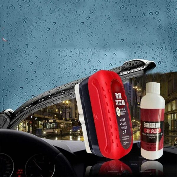 Car Glass Cleaner Automotive Glass Sponge Cleaning Brush Windshield Oil Film Cleaner Glass Polishing Agent Car Maintenance