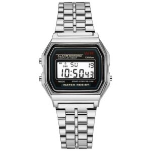 Luxury Rose Gold Women Watches Electronic Digital Display Retro Style Clock Men's Relogio Masculin Reloj Hombre - Silver