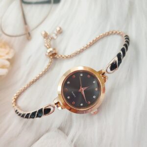 Watch for Women Fashionable Colorful Drill Thin Band Drill Round Women Watch Adjustable PU Bracelet Watch Relojes