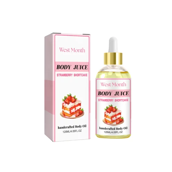 Strawberry Body Juice Oil Massage Aromatherapy Glow Relieve Dry Care Moisturize Nourish Smooth Body Scented Oil