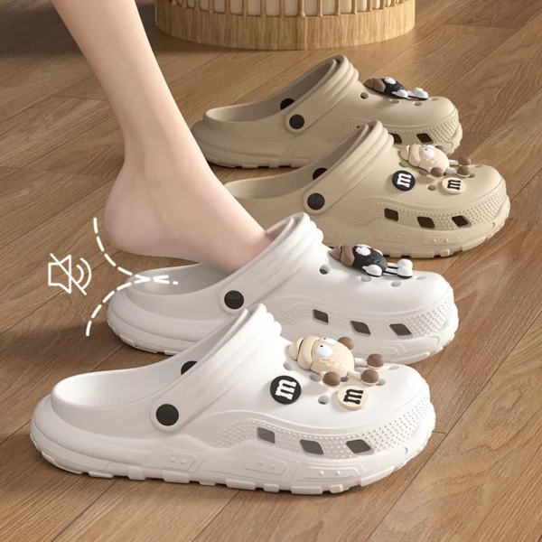 Cartoon Charms Cross Clogs Eva Soft Summer House Slippers Women's Sandals Slipper Man Shoes Kids Indoor Slipper