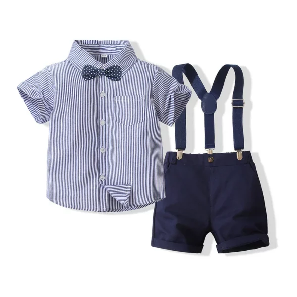 Toddler Boys Clothing Set Spring Summer Children Formal Shirt Tops+Suspender Shorts Suit Kids Wedding Outfits