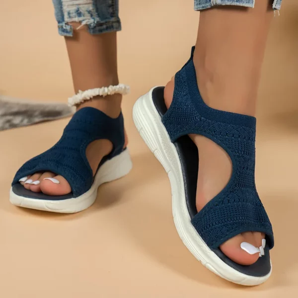 Women Summer Shoes Mesh Fish Platform Sandals Women's Open Toe Wedge Sandals Ladies Light Casual Shoes